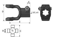 VILICA T5 ZUNANJA S PRITRDILNIM VIJAKOM IN PRIKLJUČKOM 1 3/8" z=6 VILICA T5 ZUNANJA S PRITRDILNIM VIJAKOM IN PRIKLJUČKOM 1 3/8" z=6