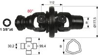 ZGLOB T5 ŠIROKOKOTNI 80° ZA CEV TRIKOTNO ZUNANJO B= 54 ZGLOB T5 ŠIROKOKOTNI 80° ZA CEV TRIKOTNO ZUNANJO B= 54