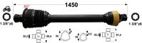 KARDAN T5 L=1450 mm DIREKTNI Z ZGLOBOM 80° KARDAN T5 L=1450 mm DIREKTNI Z ZGLOBOM 80°