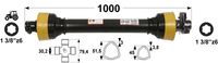 KARDAN T45 L=1000 mm S SKLOPKO STRIŽNO 2200 Nm KARDAN T45 L=1000 mm S SKLOPKO STRIŽNO 2200 Nm