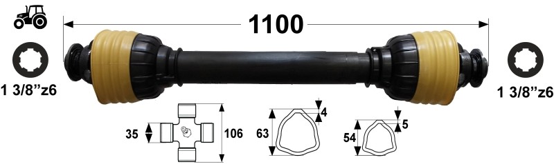 KARDAN T7  L=1100 mm DIREKTNI