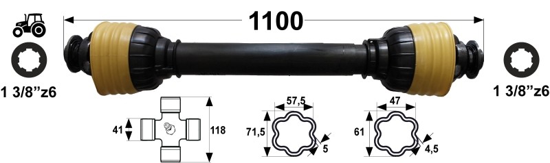 KARDAN X8 L= 1100 mm DIREKTNI